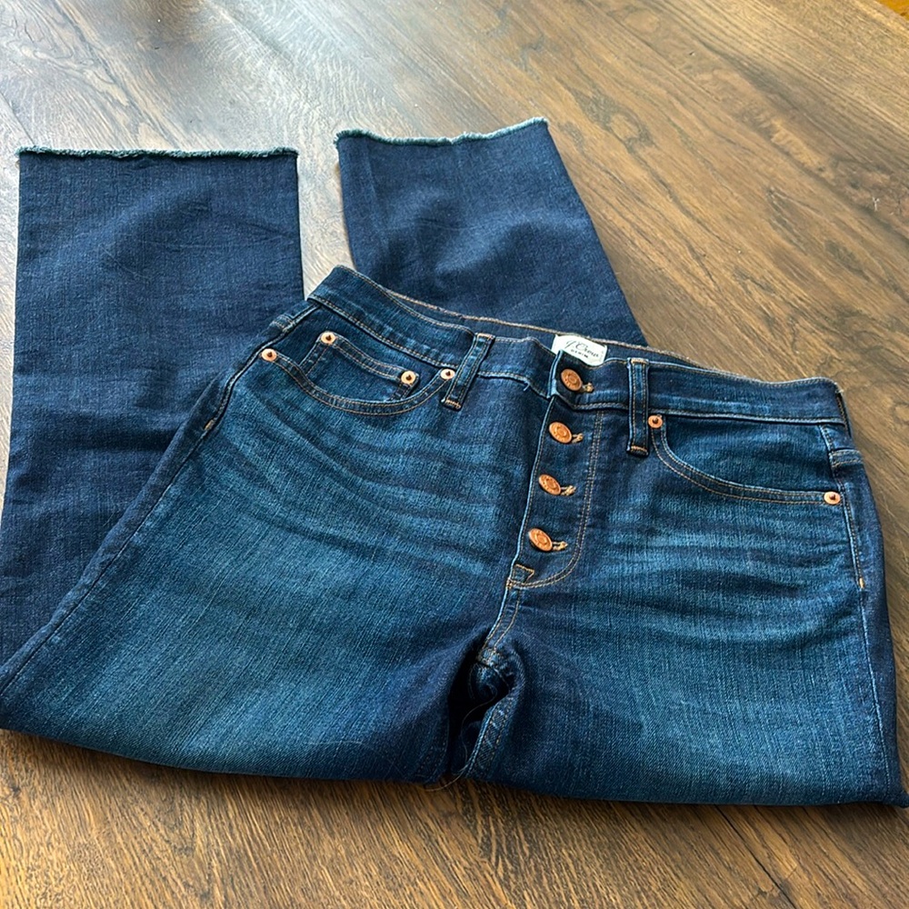 Jcrew mid-rise cropped flare jeans